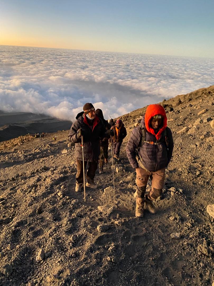 Mount Kilimanjaro stands tall above Africa